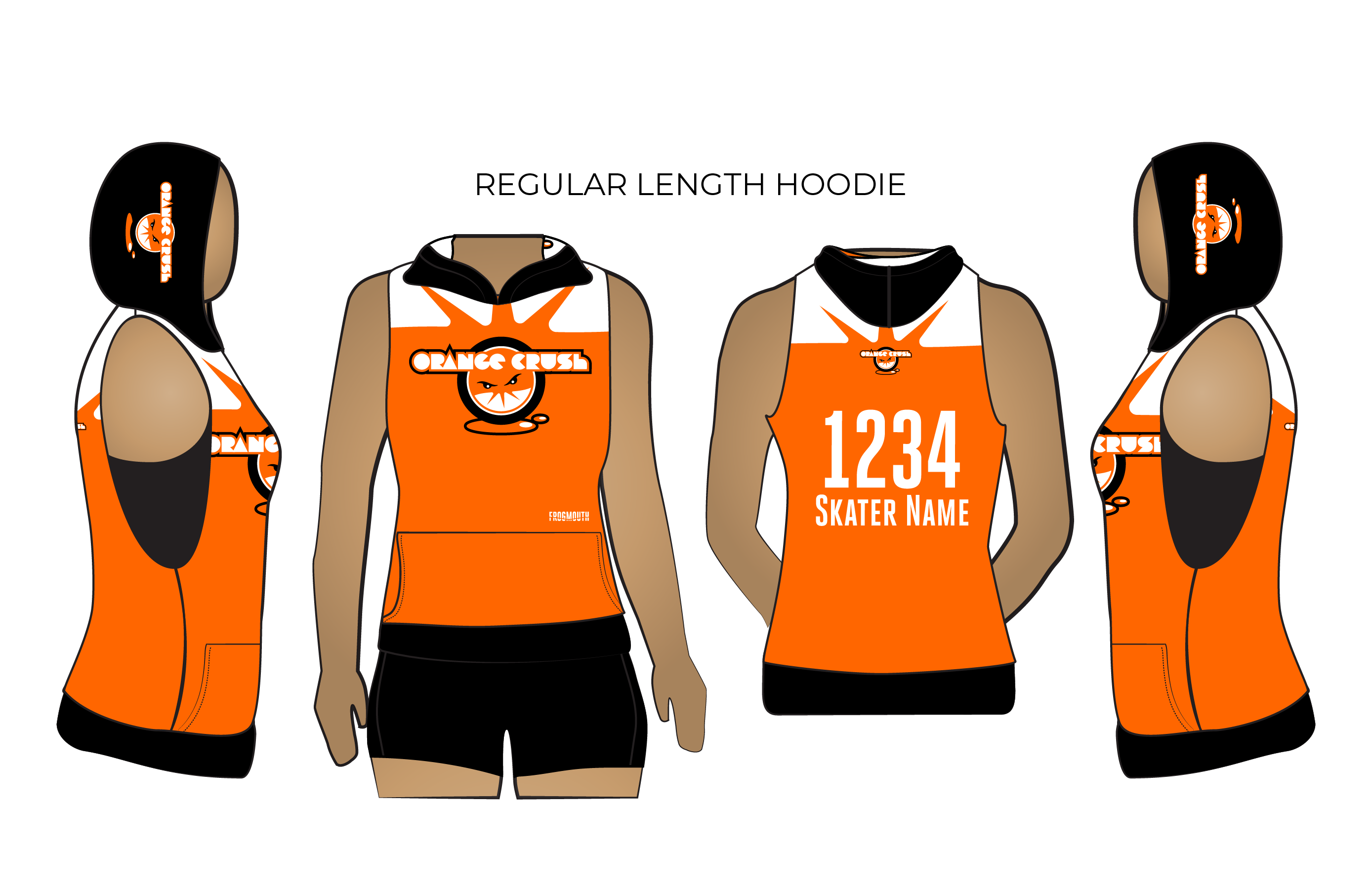 Seattle Derby Brats Orange Crush: Uniform Sleeveless Hoodie