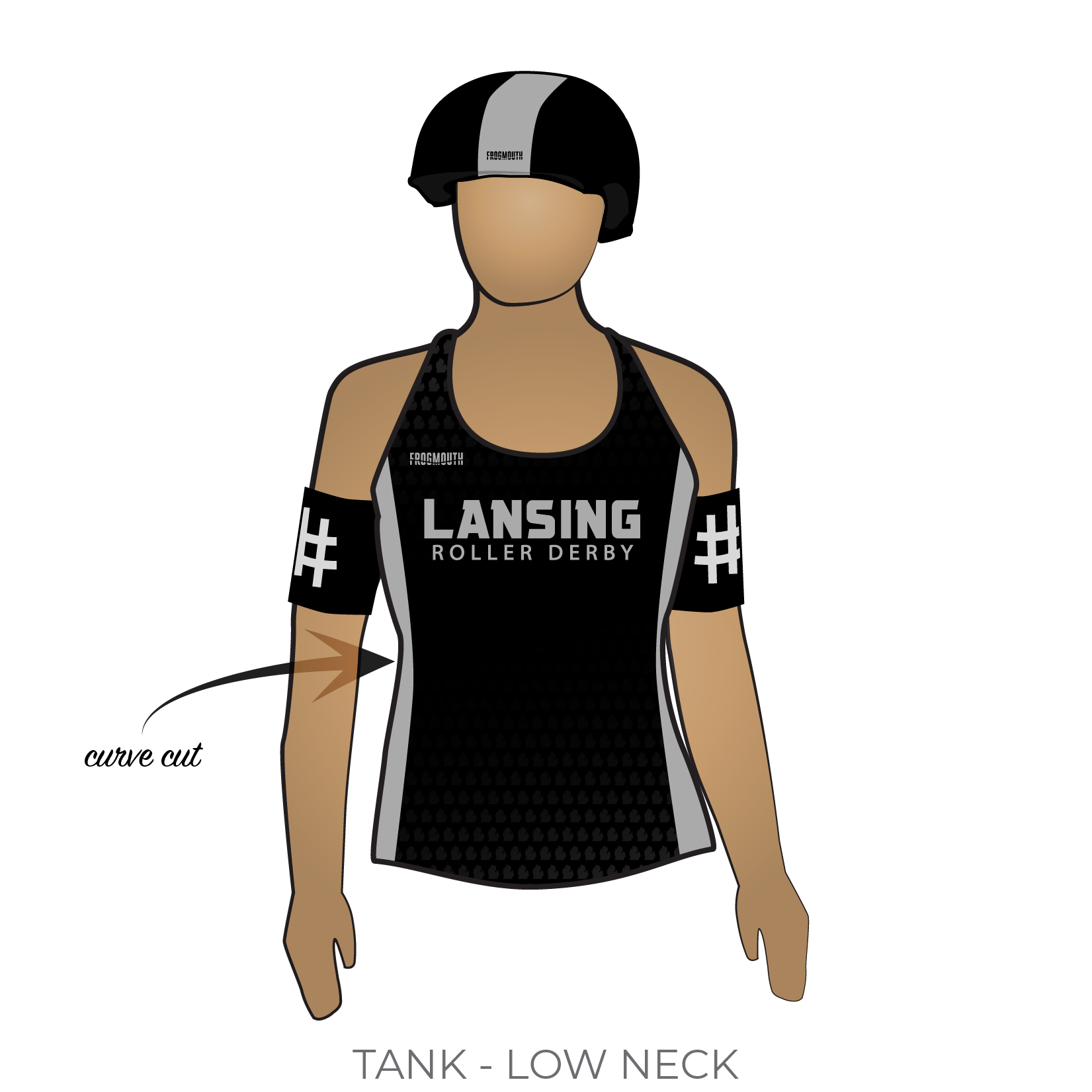 – Lansing Derby: Roller Jersey Uniform Frogmouth (Black)