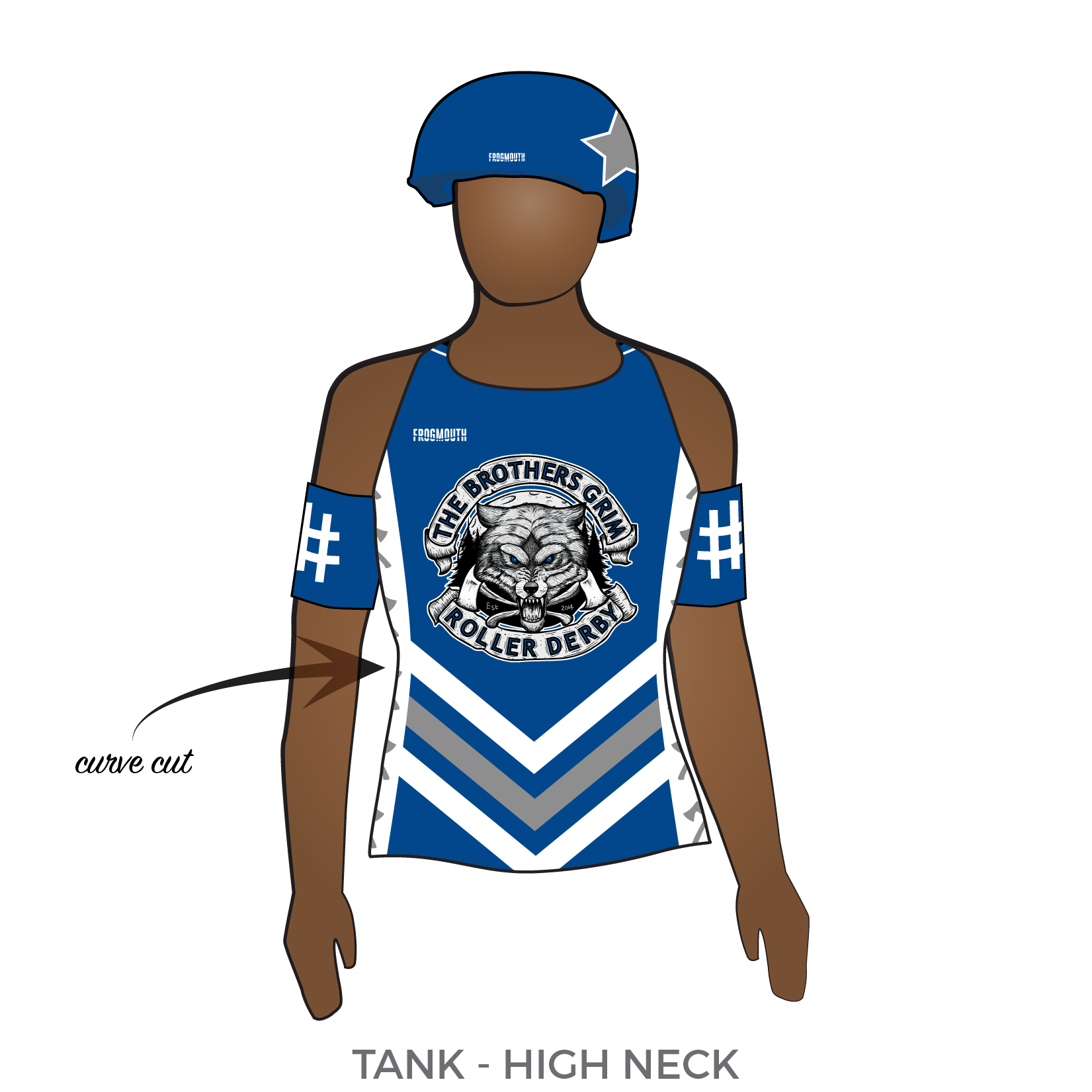 Grimsby Roller Derby Brothers Grim: 2018 Uniform Jersey (Blue) – Frogmouth