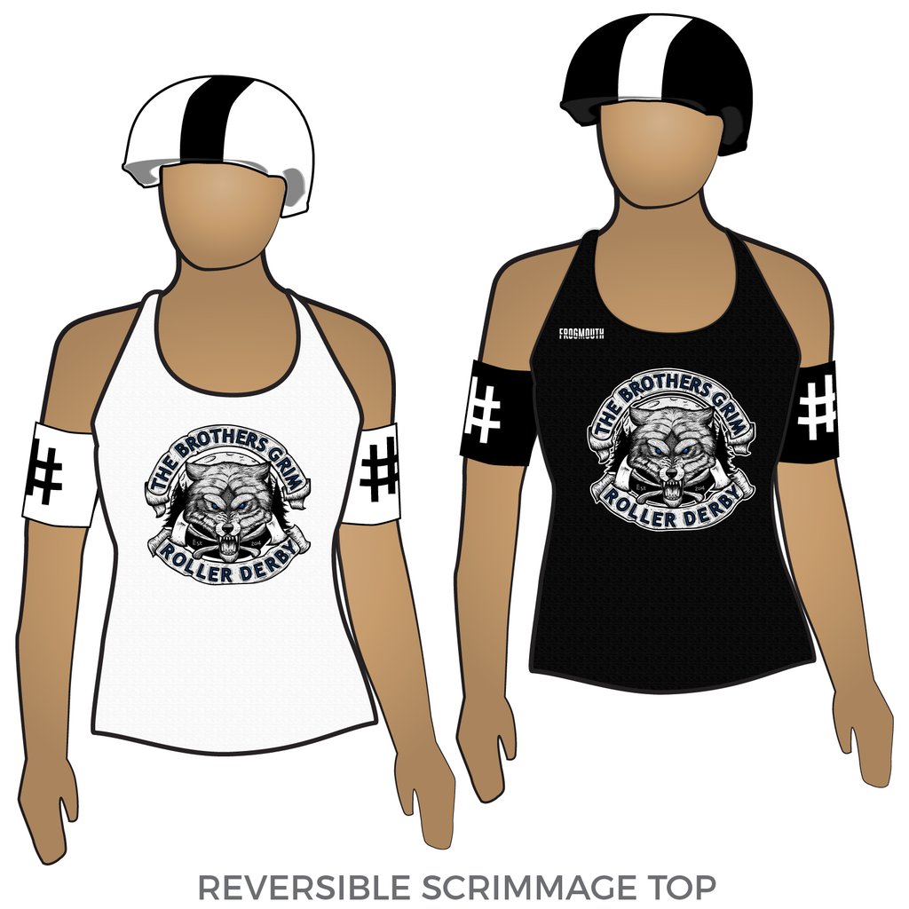 Grimsby Roller Derby Brothers Grim: Reversible Scrimmage Jersey (White ...