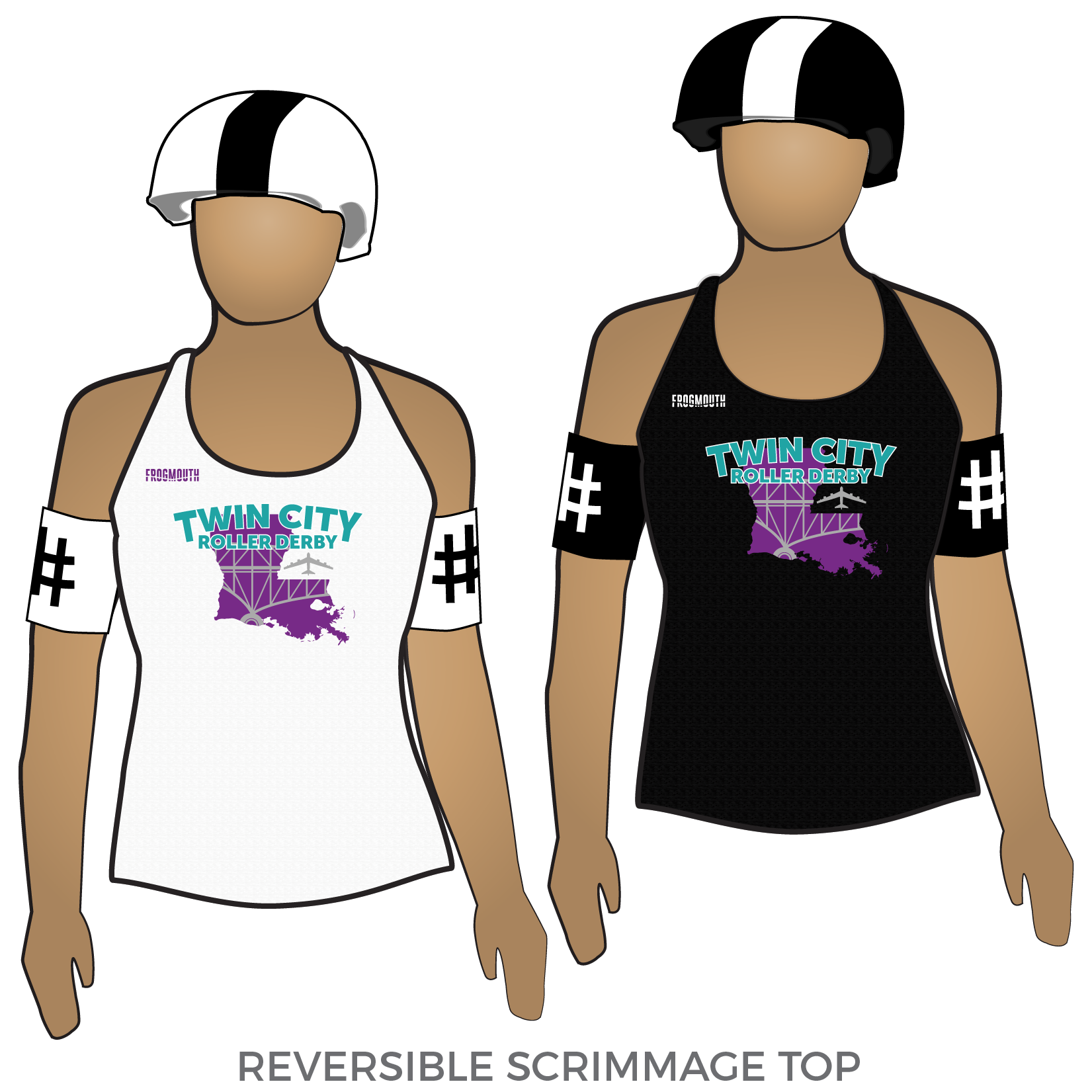 Twin City Roller Derby: Reversible Scrimmage Jersey (White Ash